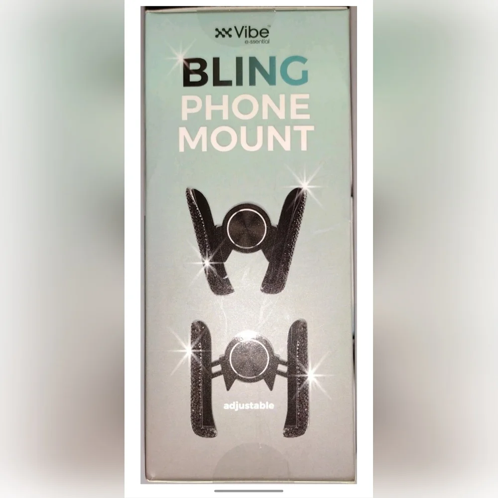 Vibe E-Ssential Black Rhinestone Bling Vehicle Car Cell Phone Holder Mount